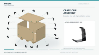 Guía de montaje de clips para cajas ORIENS para cajas de madera reutilizables