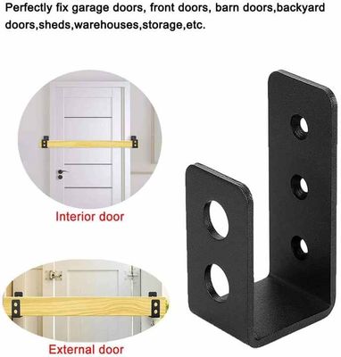 OEM Custom Black Powder Coated Estampado Metal U forma de puertas de barricada soportes