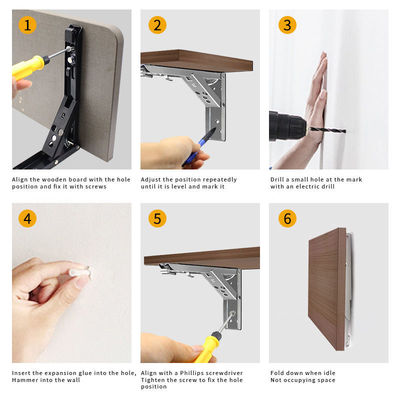 Estante flotante soportes de montaje aire acondicionado pared colgante triángulo plegable soporte de metal para el gabinete