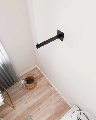 Revestimiento en polvo negro de acero carbono acero material metálico tubo cuadrado soldadura tipo de varilla recta soporte de ropa