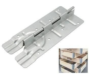 Conector de caja de madera de acero galvanizado de bisagra metálica de caja plegable de 220 mm