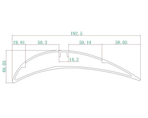 Partes de extrusión de aluminio 6063 personalizadas con superficie anodizada para palas de ventilador