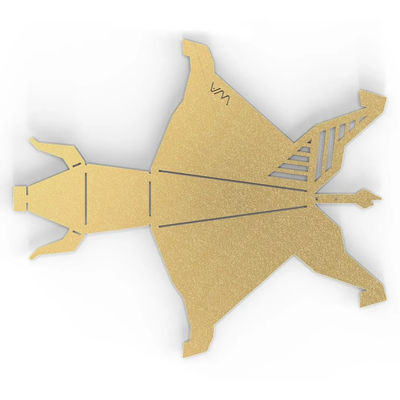 OEM piezas de metal personalizadas de chapa cortado por láser flexión de latón origami escultura de toro arte de metal moderno