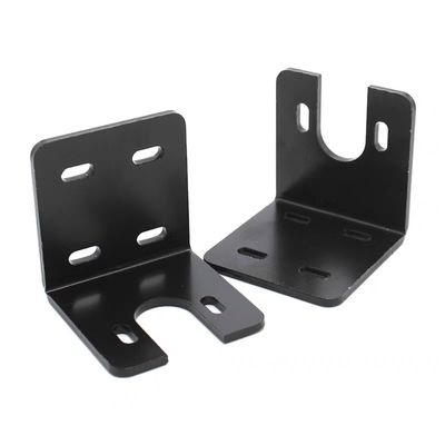 Brackets de acero inoxidable pequeño de ángulo recto, tipo L. Brackets para muebles, brackets de esquina negros en fabricación de chapa metálica