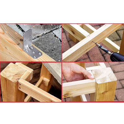 Acero galvanizado por encargo Conector de madera Hardware Metal decorativo L soporte para madera