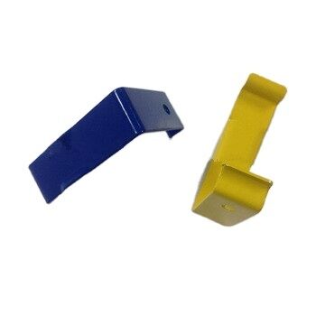 Cintas de caja recubiertas en polvo de perfil escalonado para cajas de madera - azul y amarillo